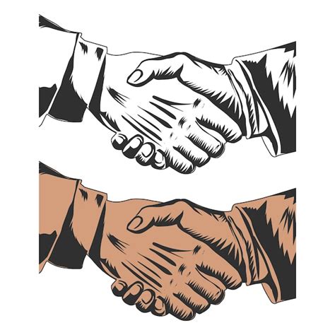 Premium Vector Hand Drawn Handshake Vector Illustration