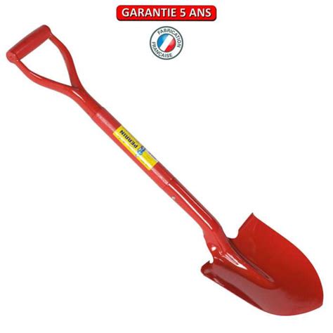 Pelle de bord pompier de 24 cm manche poignée yd entierement rouge