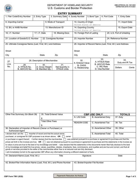 Cbp Form 7501 Customs Clearance In The Us Examinechina