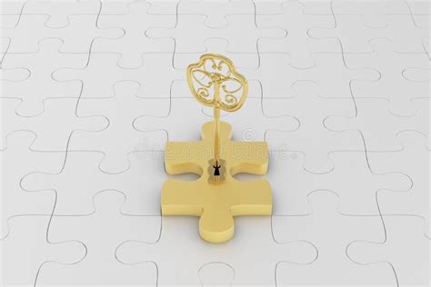 Golden Key Piece Puzzle Stock Illustrations 111 Golden Key Piece