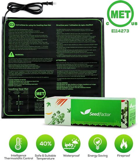 Seedfactor Met Certified Seedling Heat Mat Waterproof Germination Pad For Indoor Gardening 20