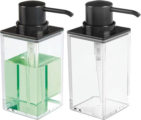 Amazon Mdesign Rectangle Plastic Refillable Liquid Soap Dispenser