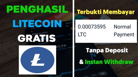 Penghasil Litecoin Gratis Tanpa Deposit Terbukti Membayar 100 Legit