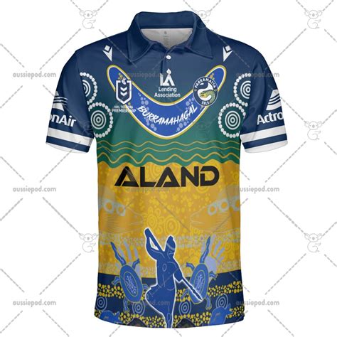 NRL Parramatta Eels Custom Name Number 2023 Indigenous Jersey Polo Shirt