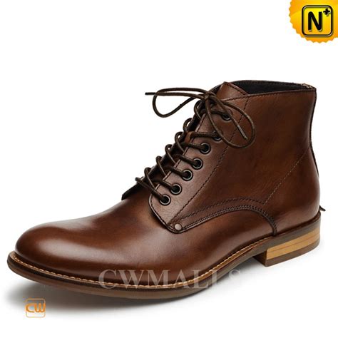 Cwmalls® Mens Lace Up Leather Ankle Boots Cw726509