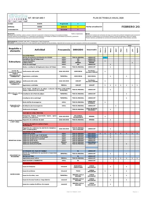 Doc 004 Plan De Trabajo Anual Pdf Seguridad Y Salud Ocupacional Salud Pública