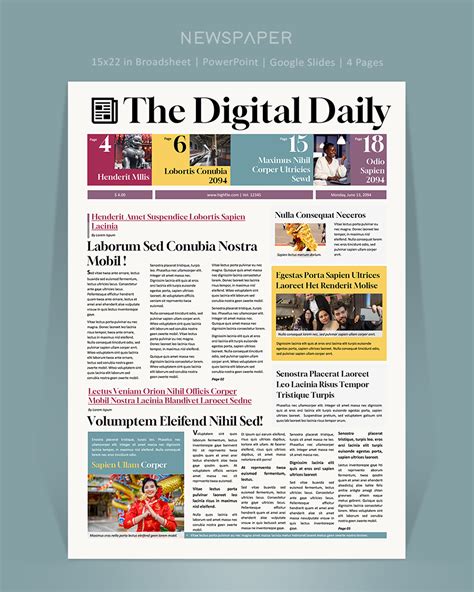 Classic Broadsheet Newspaper Template Powerpoint Google Slides