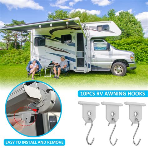 RV Properly 10-Piece S-Shaped Awning Hooks - RV Properly