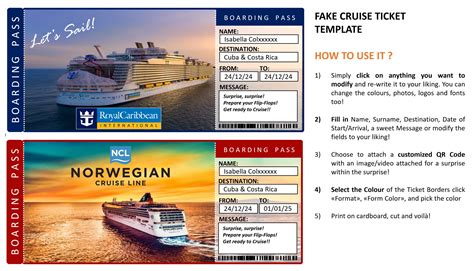 Free Fake Cruise Ticket Template For Ting A Surprise Trip D