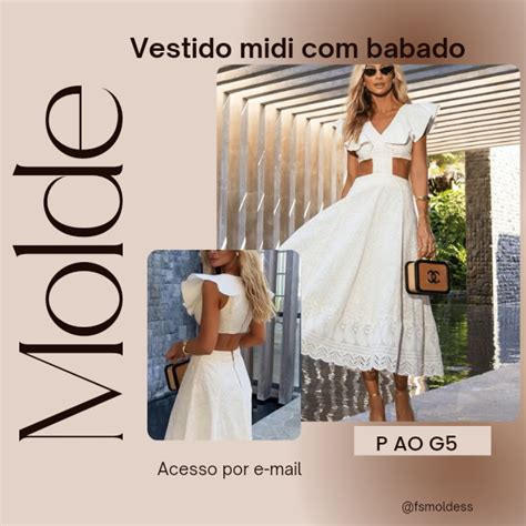 Molde Vestido MIDI Babado Franciele Souza Hotmart