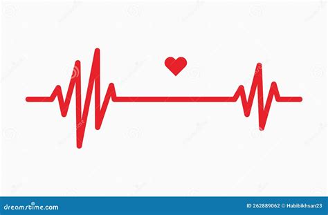 Heartbeat Line Illustration Pulse Trace Ecg Or Ekg Cardio Graph