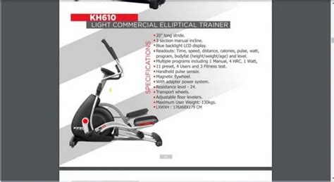 KH610 Light Commercial Elliptical Trainer At Best Price In Lucknow