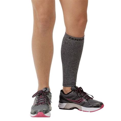 Zensah Calfshin Splint Compression Sleeve Singe Sleeve Heather Grey