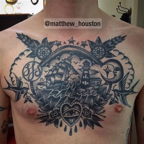 Illustrated Gentleman With A Stunning Chest Tattoo