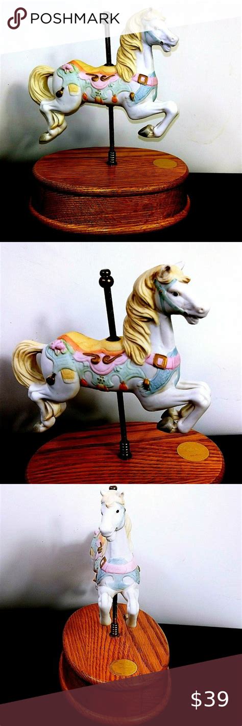 Vintage Fancyland Carousel Horse Music Box Spins In 2020 Vintage