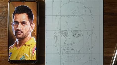 Ms Dhoni Drawing Outline How To Draw Dhoni Outline Tutorial Step