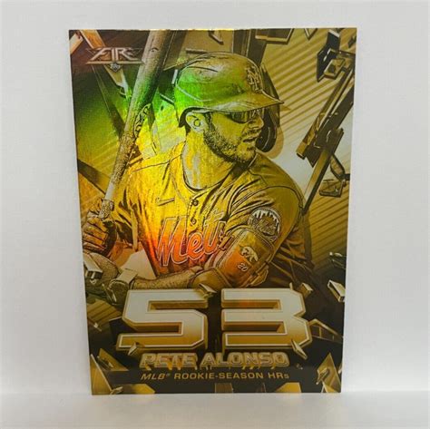 Topps Fire Shattering Stats Gold Minted Ss Pete Alonso For