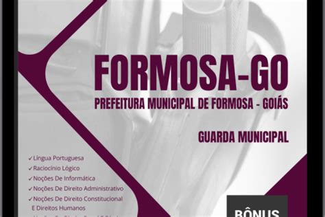 Baixar Apostila Prefeitura De Formosa GO Em PDF Guarda Municipal 2024