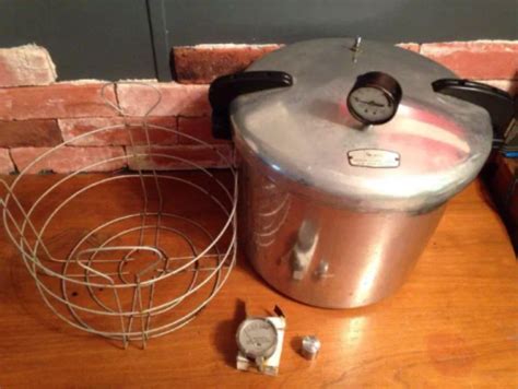 Vtg 21 Qt Sears Pressure Cookercanner 1970 Cast Aluminum Kitchen Appliance