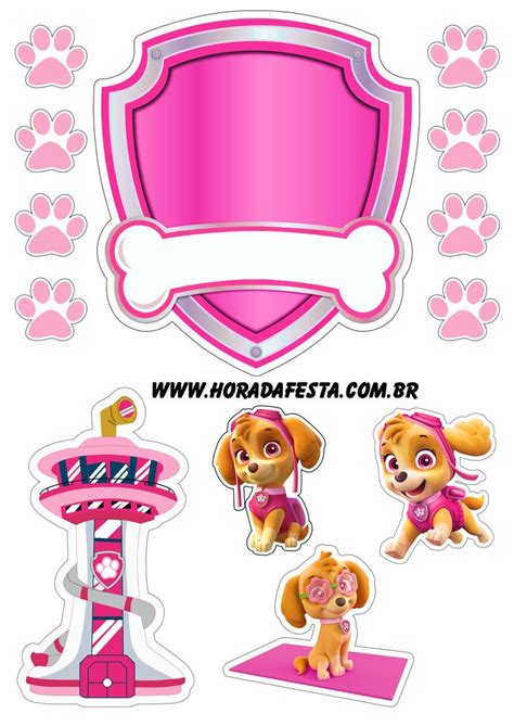 Patrulha Canina Paw Patrol Topo De Bolo Skye Topo De Bolo Png