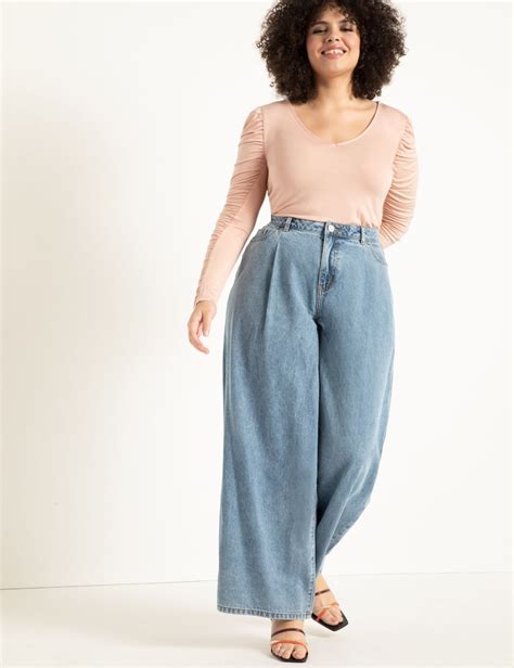 Wide Leg Jean Womens Plus Size Pants Eloquii Wide Leg Jeans