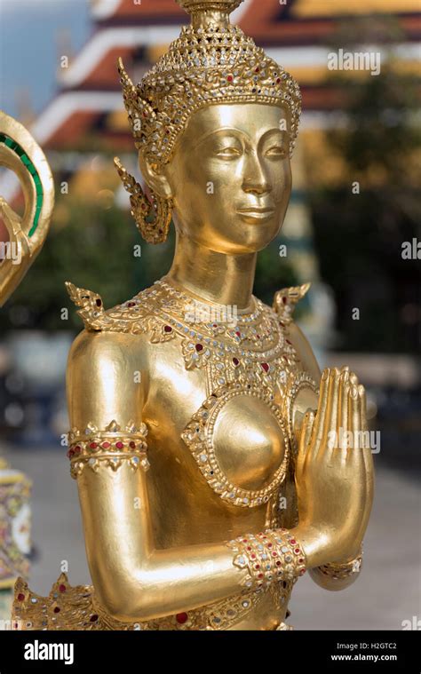 Statue Of Mythical Deity Apsarasi Wat Phra Kaew Temple Of Emerald