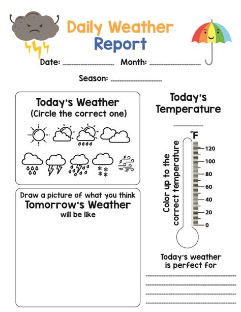 These Free Printable Weather Charts Will Help You Track Todays Weather