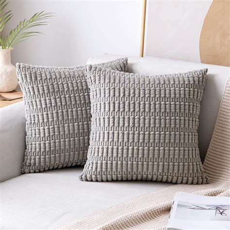 Miulee Pack Of 2 Corduroy Decorative Throw Pillow Covers