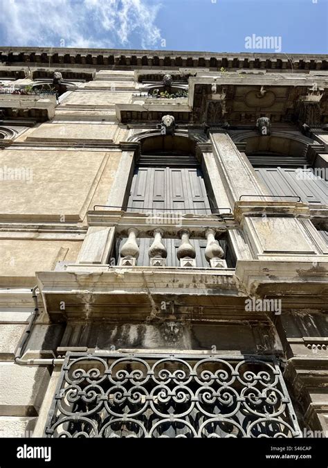 Ornate architecture on the facade of Palazzo da Lezze in Sestiere of ...