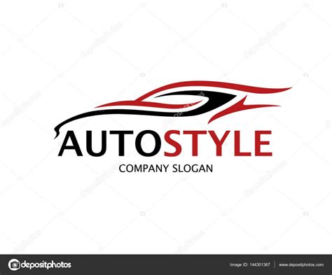 Automotive Car Logo Design With Abstract Sports Vehicle Silhouette