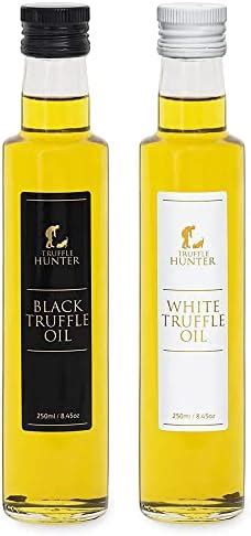 TruffleHunter Black White Truffle Oil Set Extra Virgin Olive Oil