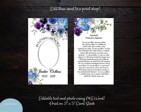 Free Printable Funeral Prayer Cards