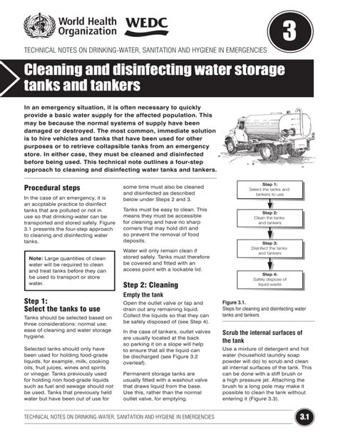 3 Cleaning And Disinfecting Water Storage Tanks And Tankers