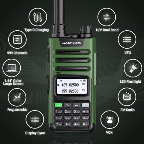 Baofeng Uv Pro V High Power Dual Band Walkie Talkie Type C Ip