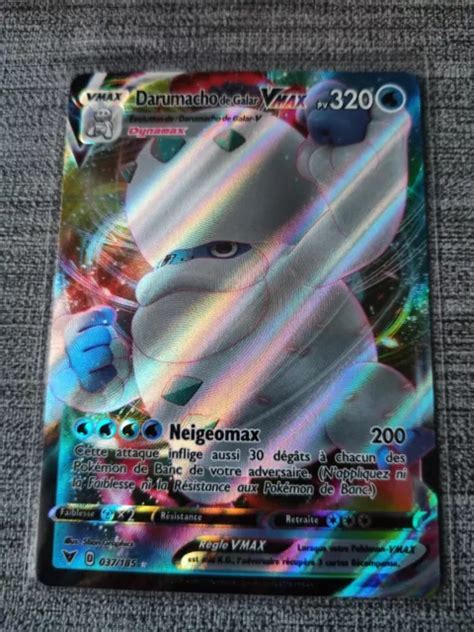 CARTE POKÉMON DARUMACHO de Galar Vmax 037 185 Voltage Eclatant NEUF FR