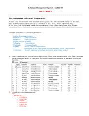 Lab Wk Pdf Database Management System Cs De Lab Week