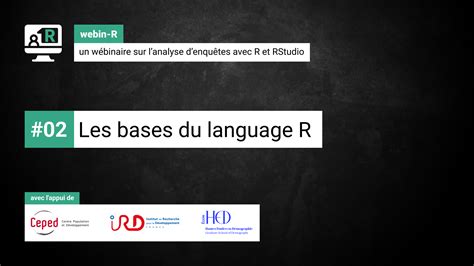 Webin R Les Bases Du Language R