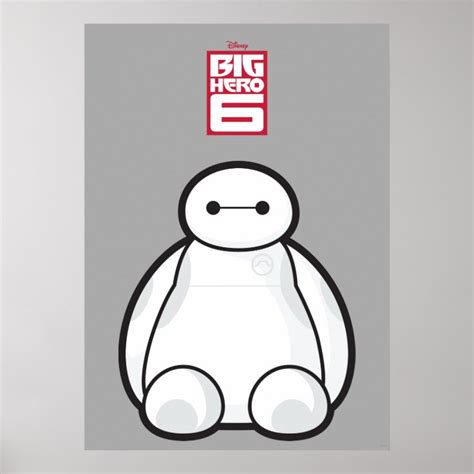 Classic Baymax Sitting Graphic Poster Zazzle