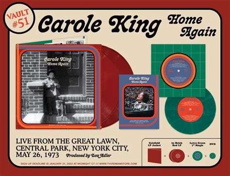 Third Man Records Announces Vault Package 51 Carole King Home Again Third Man Records