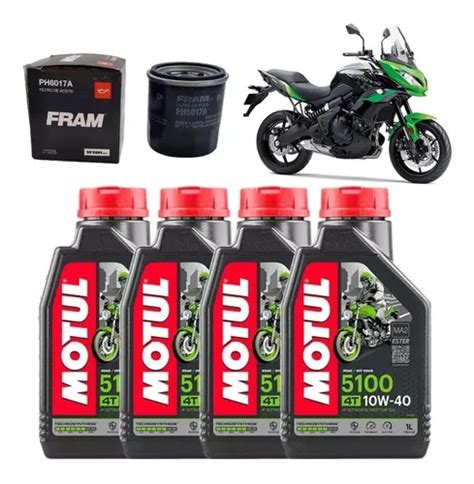 Motul 10w40 Kit Troca Óleo Zx10 Versys Fram Ph6017a Mxx