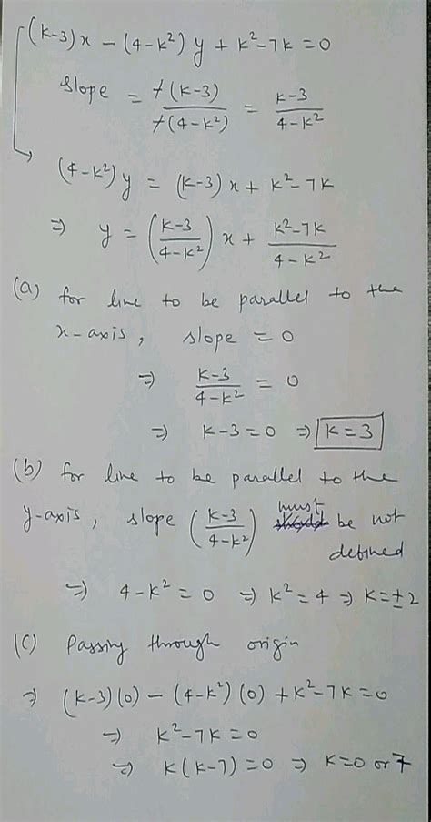 1 Find The Values Of K Which The Line K 3 X 4 K Yk2 7k 60