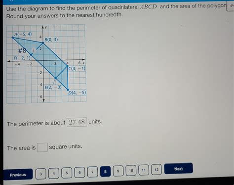 Solved Use The Diagram To Find The Perimeter Of Quadrilateral Abcd And