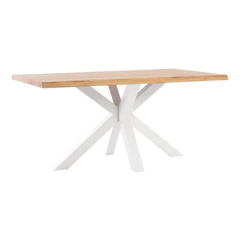 Mesa De Comedor Grace Madera De Roble Blanco Cm