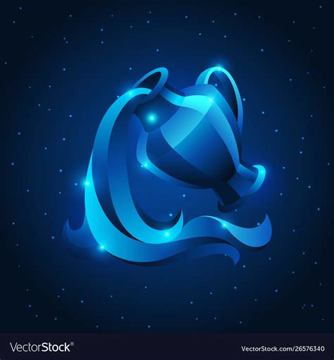 Aquarius zodiac sign blue star horoscope symbol Vector Image