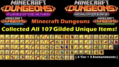 Minecraft Dungeons Collect All Gilded Unique Items