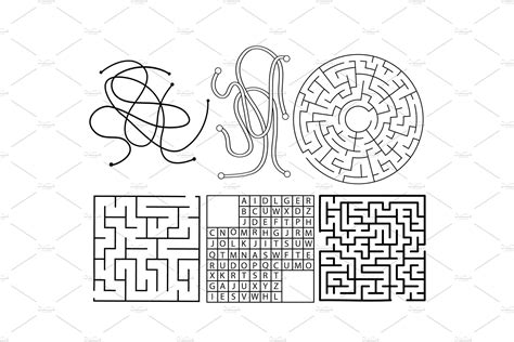 Vector Mazes Templates Graphics ~ Creative Market