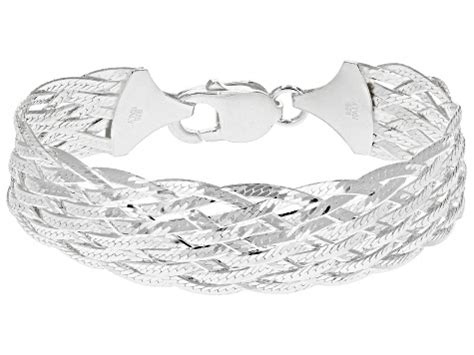 Sterling Silver Braided Link Bracelet Ag Jtv