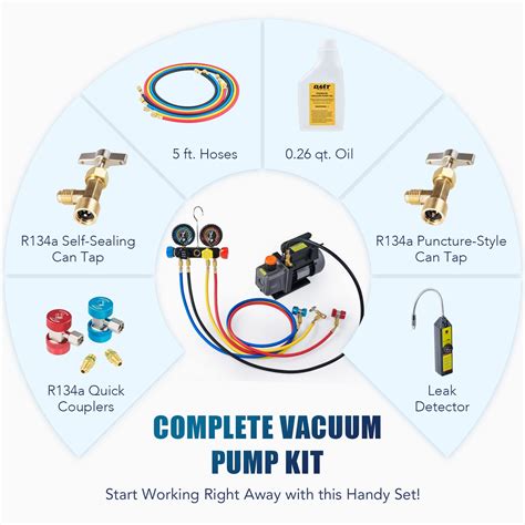 Orion Motor Tech Ac Vacuum Pump And Gauge Set Way Ac Gauges And