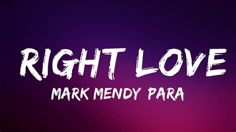 Mark Mendy Paradigm Tiffany Aris Right Love Lyrics Lyrics Video