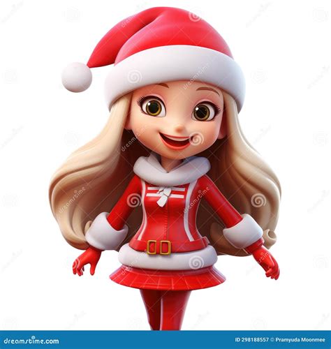 Female Santa Claus Cartoon Isolated Stock Illustration Illustration